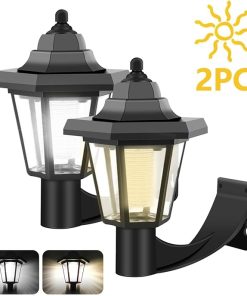 Garden Solar LED Wall Lights Outdoor Waterproof Hexagonal Lantern 2PCS 2