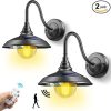 Solar Barn Light Outdoor with Remote Motion Sensor for Shed 2 Pack 4