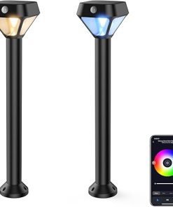 XMCOSY Smart Solar Motion Sensor Lights 150LM APP Control 2 Pack