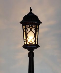 Victorian Style 2.1M Black Lamp Post Light Waterproof for Outdoor Use 2