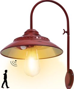 Outdoor Solar Gooseneck Lights with Motion Sensor and LED Bulbs