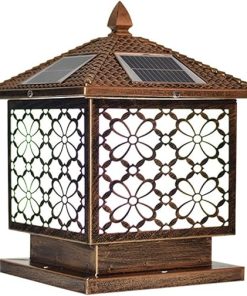Outdoor Solar Waterproof Pillar Light with E27 Base for Garden