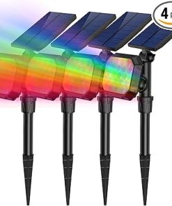 ROSHWEY Solar Spot Lights Outdoor Colored Waterproof Christmas Set