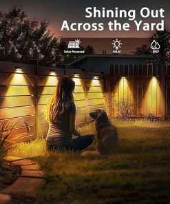 16-Pack Solar Fence Lights Outdoor Waterproof Auto-On/Off Warm White 2