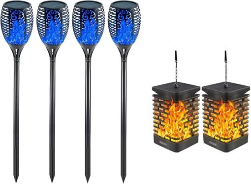 EOYIZW Solar Lights Outdoor Flickering Flames Solar Torches Lights Decorative Solar Garden Lights Solar Powered Waterproof Landscape Decorations Outdoor Lighting for Garden Patio Yard