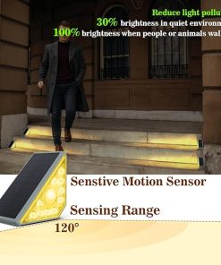 Motion Sensor Solar Step Lights Outdoor Waterproof 8 LED 6PC Set 2