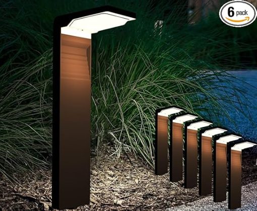 MagicPro 6 Pack Solar Pathway Lights Waterproof for Garden and Lawn
