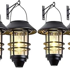 Waterproof Solar Lanterns for Outdoor Walls and Gardens – 4 Pack
