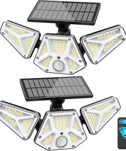 2000LM Solar Motion Sensor Light – 3-Head Waterproof LED Flood Light