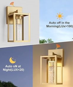 Outdoor Wall Lanterns with Crystal Bulb 2 Pack Waterproof Design 2