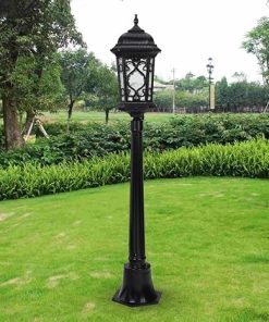Victorian Style 2.1M Black Lamp Post Light Waterproof for Outdoor Use