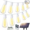 96FT Solar Outdoor String Lights with Remote Timer Waterproof Dimmable