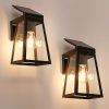 LUTEC Solar Porch Light 2 Pack Wireless Dusk to Dawn Outdoor Fixture