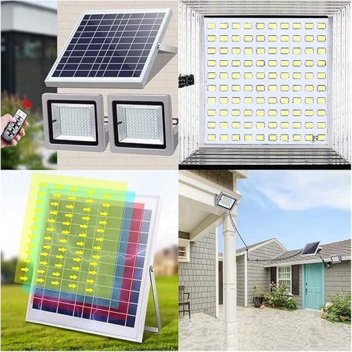 Super Bright LED Solar Flood Light with Remote Control for Gardens - Image 2