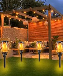 Larger Solar Torch Lights 43 Inch Waterproof Outdoor Garden Pathway 2