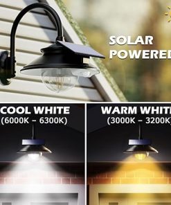 Solar Barn Light Outdoor with Remote Motion Sensor for Shed 2 Pack 2