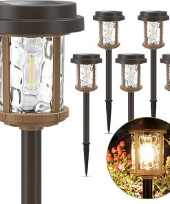 Solar Powered Pathway Lights 6 Pack LED Waterproof Garden Lighting 2