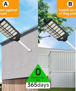 16000W Solar Street Lights 100000 Lumens Motion Sensor Flood Light 2