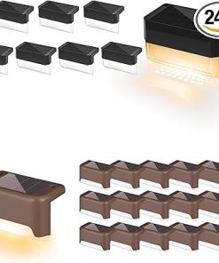 Outdoor Solar Deck Lights 16 Pack Waterproof LED and Step Lights