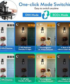 Modern Outdoor Light Fixture with Motion Sensor for Porches and Streets 2