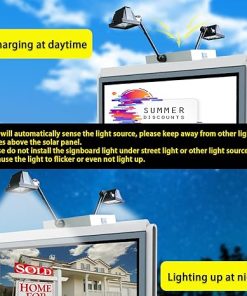 Outdoor Solar Billboard Lights with 120 LEDs Waterproof Commercial Use 2