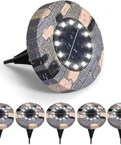 Solar Powered Ground Lights 8 LEDs Outdoor Waterproof Disk Lamps
