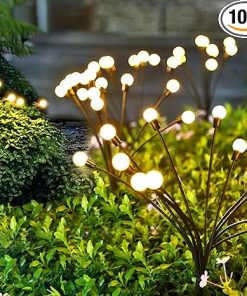 Arily 10 Pack Solar Powered Firefly Lights for Outdoor Decoration
