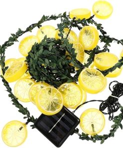 Lemon Stake Solar Fairy Lights Outdoor Decor Yellow LED Rope Light