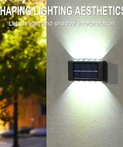 2 Pcs Solar Waterproof Fence Light for Garden and Outdoor Use 2