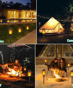 IkeeRuic Solar Flame Torch Lights for Outdoor Decor, 12Pack Outdoor Lights Solar Powered Waterproof, LED Torches for Outside Decor, Luces Solares Outdoor Decorations for Patio Garden Art 2