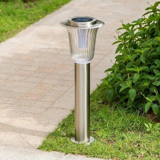 Solar Lawn Light High Pole Stainless Steel Outdoor Garden LED Light