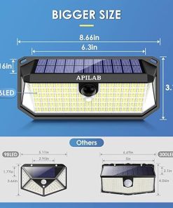 Solar Powered LED Outdoor Lights with Motion Sensor and 3 Modes 2