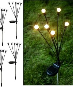 LED Solar Outdoor Firefly Lights for Pathway Decoration 4PCS