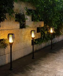 Solar Torch Lights Waterproof Flickering Flame Outdoor Path Lighting 2 Pack 2