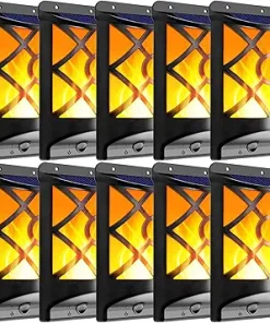 Flickering Solar Flame Wall Lights for Garden Patio Christmas Decor 2