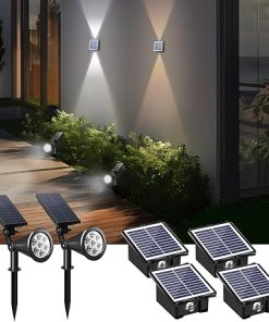 Solar Wall Lights Up and Down Lighting Outdoor Spot Lights 4 Pack