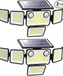 3000LM Solar Flood Lights with Motion Sensor for Outdoor Security