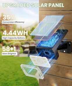 Solar Spot Lights Waterproof IP67 with 58 LEDs 3 Modes 6 Pack 2