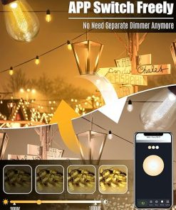 Remote Control Solar String Lights 50FT Waterproof Warm Cool White 2