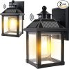 2 Pack Solar Wall Lights Outdoor Motion Sensor LED for Porch and Patio