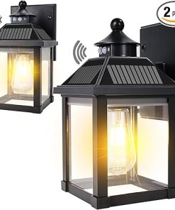 2 Pack Solar Wall Lights Outdoor Motion Sensor LED for Porch and Patio