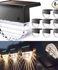 8 Pack Solar Deck Lights for Outdoor Backyard and Garden Use