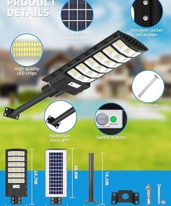 800W Solar Street Light 6500K Dusk to Dawn Outdoor Flood Light 2