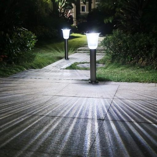 Solar Lawn Light High Pole Stainless Steel Outdoor Garden LED Light - Image 2