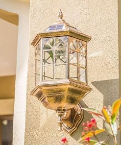 Vintage LED Solar Wall Lantern Waterproof Dusk to Dawn Light 2