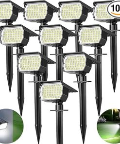 10 Pack Solar Spot Lights Outdoor Waterproof LED Landscape Lighting