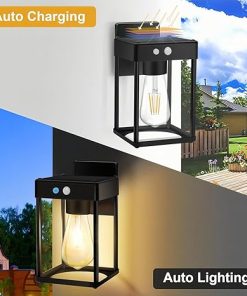 Solar Wall Lanterns with 3200K Warm and 6500K White Bulbs 2