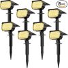 Solar Spot Lights Outdoor 8 Pack 57 LED IP65 Waterproof for Garden