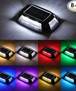 VOLISUN Solar Driveway Lights 8 Pack IP67 Waterproof RGB Outdoor