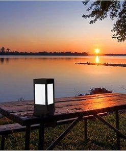 Rectangular Black Column Light for Courtyard Garden Outdoor Use 2